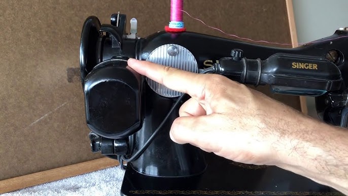 How to thread a vintage sewing machine - old singer sewing machine - learn  to wind the bobbin 