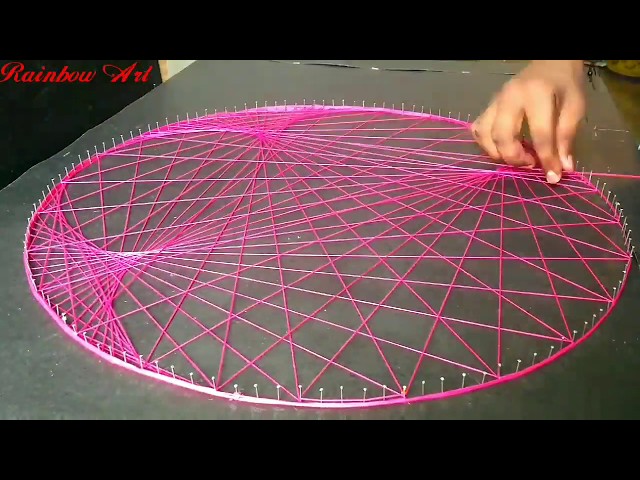 Pink and Purple Spirograph Pattern String Art