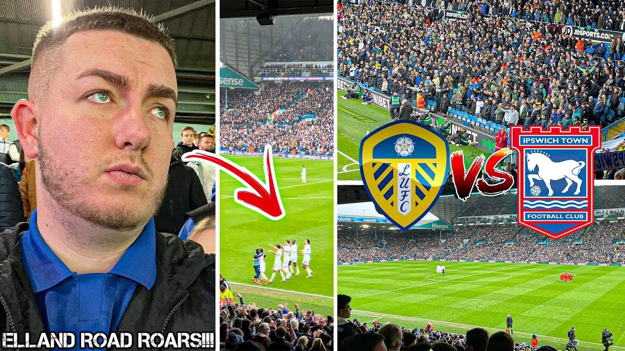 LEEDS UNITED VS IPSWICH TOWN | 4-0 | 36,000 LEEDS FANS GO MENTAL & KICKS OFF AT ELLAND ROAD!!! - YouTube