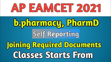 Ap eamcet 2021 bipc self Reporting|college Joining|classes Starts from
