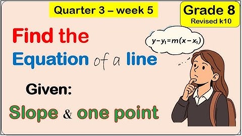 [Tagalog] Find equation of a line given slope and one point Math 8 Matatag Third quarter week 5