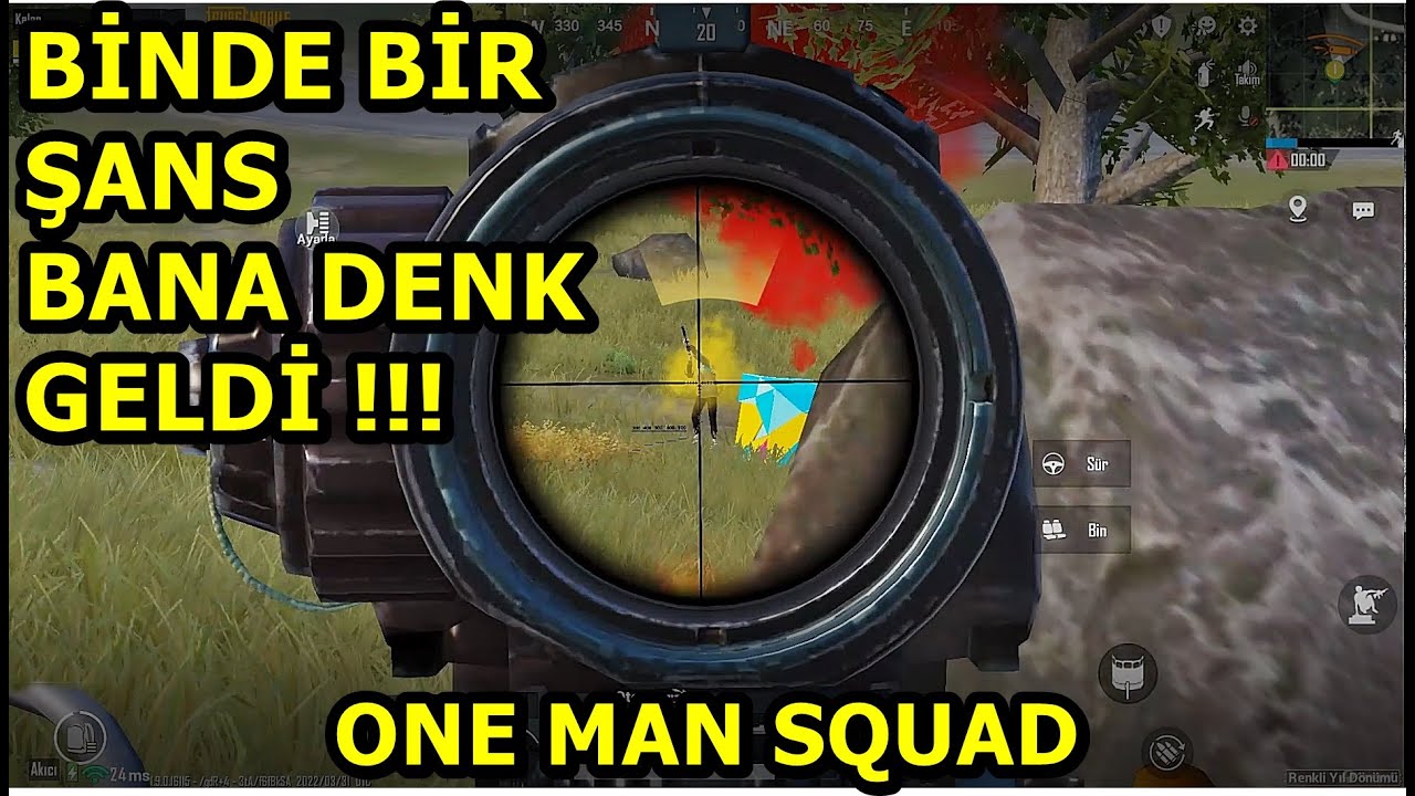 BİNDE BİR ŞANS BANA DENK GELDİ ! ONE MAN SQUAD PUBG MOBİLE