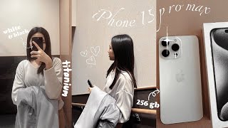 Unboxing iPhone 15 Pro Max (white & black)📱🤍 Unboxing, Camera Test | Vlog 03