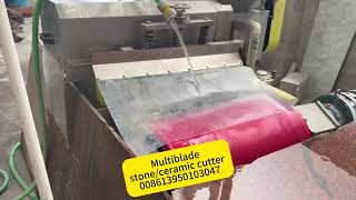 Multiblade cutting machine for marble granite travertine stone slabs, ceramic tiles, bricks, etc. 