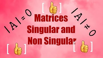 Singular and Non Singular Matrices | Definition #singularmatrix #nonsingularmatrix
