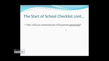 The Teacher Checklist: Establishing an Effective Learning Environment