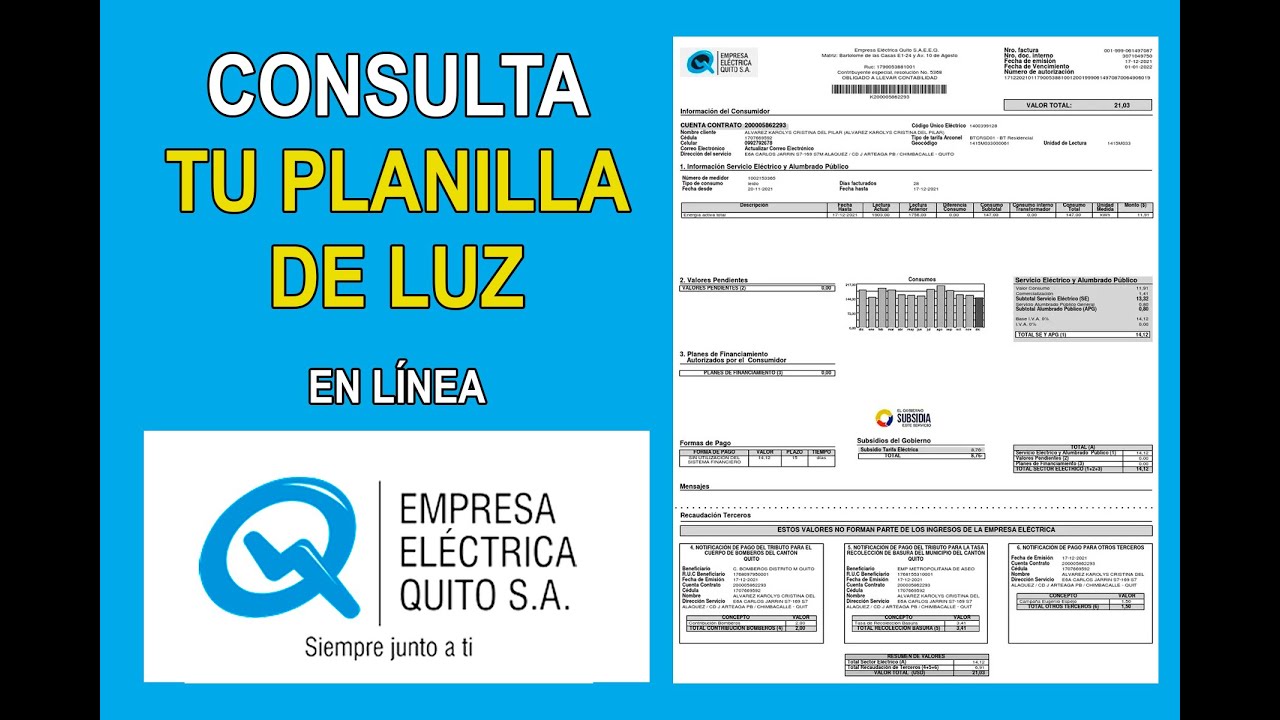 Como obtener tu planilla de luz eeq descarga tu planilla en linea