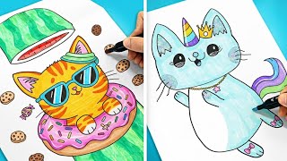 картинка: 🐾🎨 Битва рисунков котят! 😻 Девочки против мальчиков ✏️💖