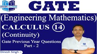 GATE Engineering Maths: Calculus 14 :Continuity Based Gate Previous year Question_02