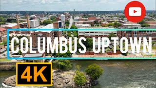 Columbus Georgia Uptown and Downtown And Chattahoochee River in 4K by DJI Mini 4 Pro Drone