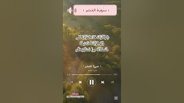 القرآن للاسترخاء #سورة_الحشر #القرآن_الكريم #تلاوة_خاشعة #تلاوه #quran #تلاوات #shortvideo