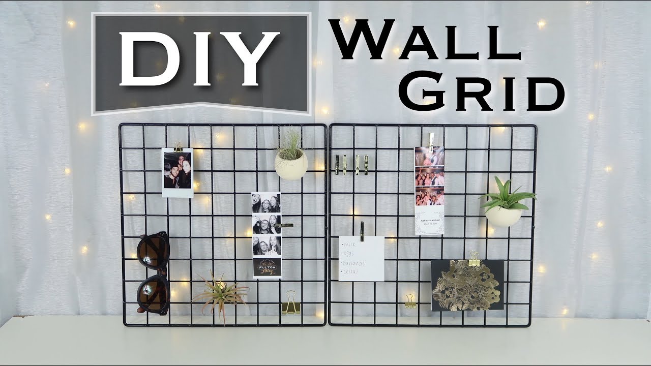 DIY WALL GRID DECOR - YouTube