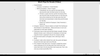 MC Scheduling Workflow for taking breaks