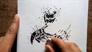 X-MAN WOLVERINE | How to draw graphical black & white drawing by Sudipan Roy screenshot 5
