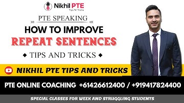 PTE SPEAKING REPEAT SENTENCES TIPS AND TRICKS || PTE BY NIKHIL #nikhilpte #ptespeaking
