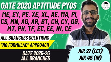GATE 2020 APTITUDE PYQS || All Branches || PrepFusion || GATE 2024