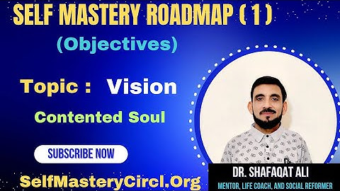 Self Mastery Roadmap (1) | Vision | Contented Soul | Dr. Shafaqat Ali