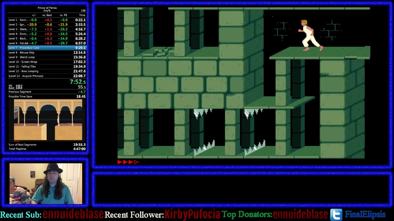 Prince of Persia (msdos) Speedrun 1849 IGT YouTube Prince of Persia (msdos) Speedrun 1849 IGT YouTube