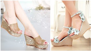 Most wearing and trendy women foot wear collection of wedge heel design