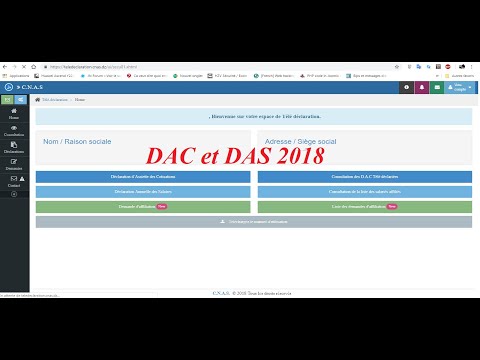 Télédéclaration CNAS DAC ET DAS 2018