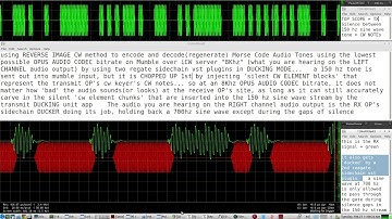 use Reverse Image CW method for super low bit rate OPUS CODEC audio over ip on the mumble iCW server