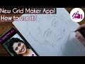 Grid maker app for artist  sai pallavi outline drawing tutorial