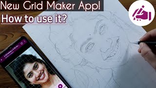 Grid Maker App For Artist | Sai Pallavi Outline Drawing Tutorial screenshot 3