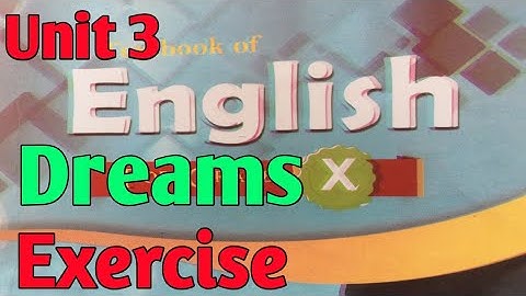 Dreams chapter 3 Exercise 10th Class English Kpk Textbook By Hafiz Usman Raza