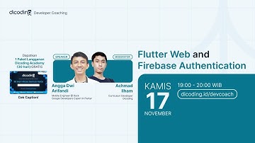 Dicoding Developer Coaching #73 : Flutter | Flutter Web and Firebase Authentication