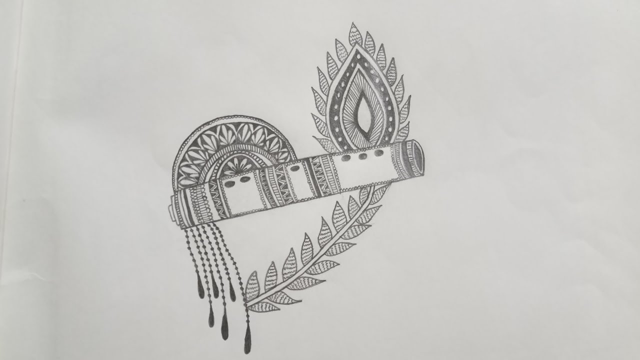 How to draw a flute mandala art 🪈💫💗