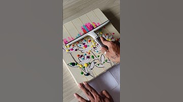 Easy Floral Art / How Cut Masking Tape Stencil #art #easyart #shorts