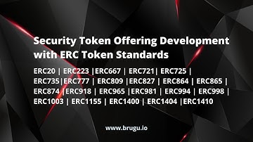 Security Token Offering Development with ERC Token Standards | Brugu Software Solutions