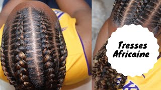 COMMENT FAIRE DES TRESSES COLLÉES AFRICAINE AVEC DES TRAITS (AVEC RAJOUTS) | HOW TO DO STITCH BRAIDS