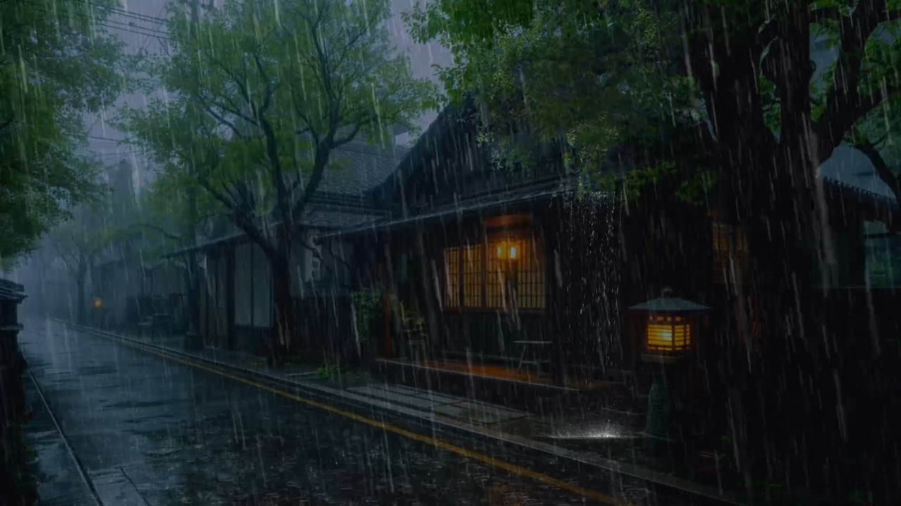 Heavy Rain Sounds at a Cozy House 🌧️ Peaceful Night Rain for Deep Sleep & Relaxation