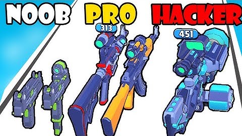 NOOB vs PRO vs HACKER - Gun Rush Part 4 | Satisfying Games (Android,iOS)