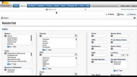 How to do a quick search in CRMLS