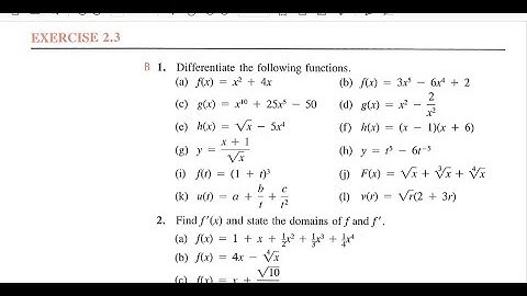 Calculus 30 2.3 Sum/Difference and Power Rule Homework questions