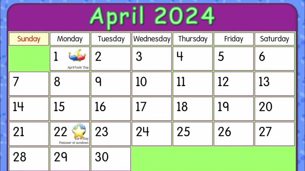 Starfall Calendar April 22, 2024 YouTube
