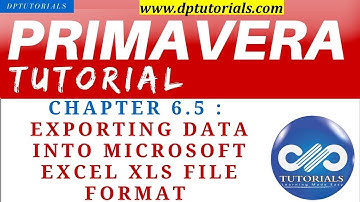 Primavera P6 Tutorials: Chapter - 6.5 : Exporting Data into Microsoft Excel XLS File Format