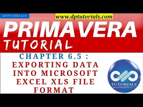 Primavera P6 Tutorials: Chapter - 6.5 : Exporting Data into Microsoft Excel XLS File Format