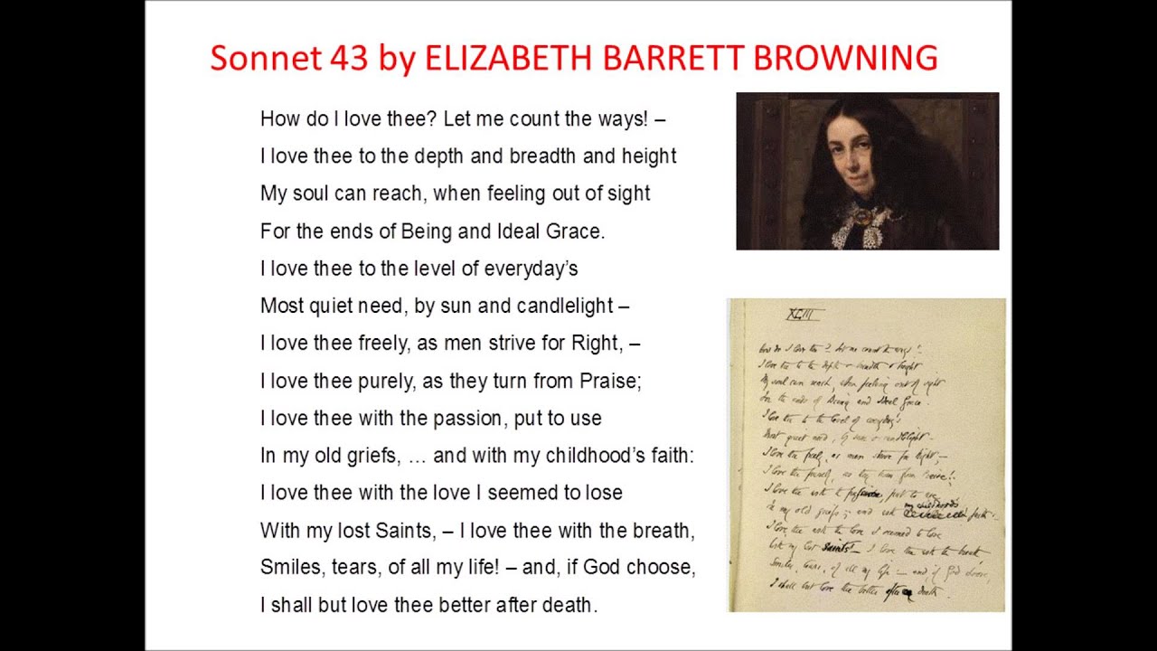 Sonnet 43 By Elizabeth Barrett Browning Youtube