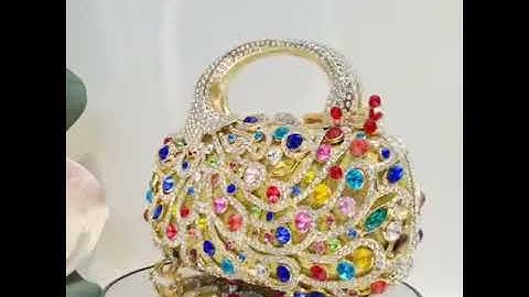 Ví siêu phẩm, ví cầm tay, clutch dự tiệc khổng tước Amlily sang trọng, độc lạ