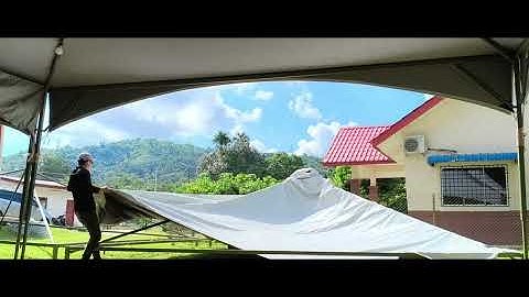 1 man installation 20x20 canopi canvas 