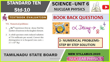 10th science book back numerical problems nuclear physics unit 6