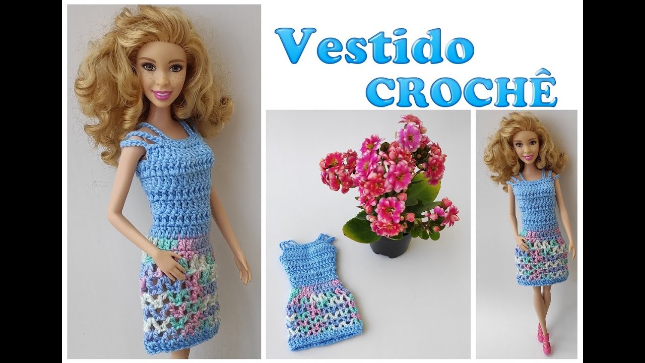 DIY - Croche Para Bonecas Barbie Vídeo Tutorial Vestido de Festa Modelo …   Moldes para vestuário de bonecas, Roupas de crochê para bonecas, Roupas  barbie de crochê