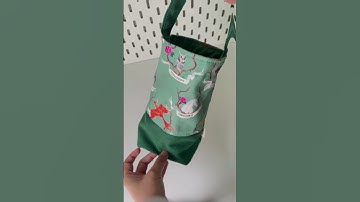 Túi vải cầm tay đựng bình giữ nhiệt giá hạt dẻ Xanh lá Linh thú đem đi học đi chơi siêu xinh