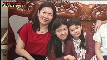 Tranh chân dung sơn dầu, vẽ chân dung gia đình theo yêu cầu ĐT: 078 675 7979