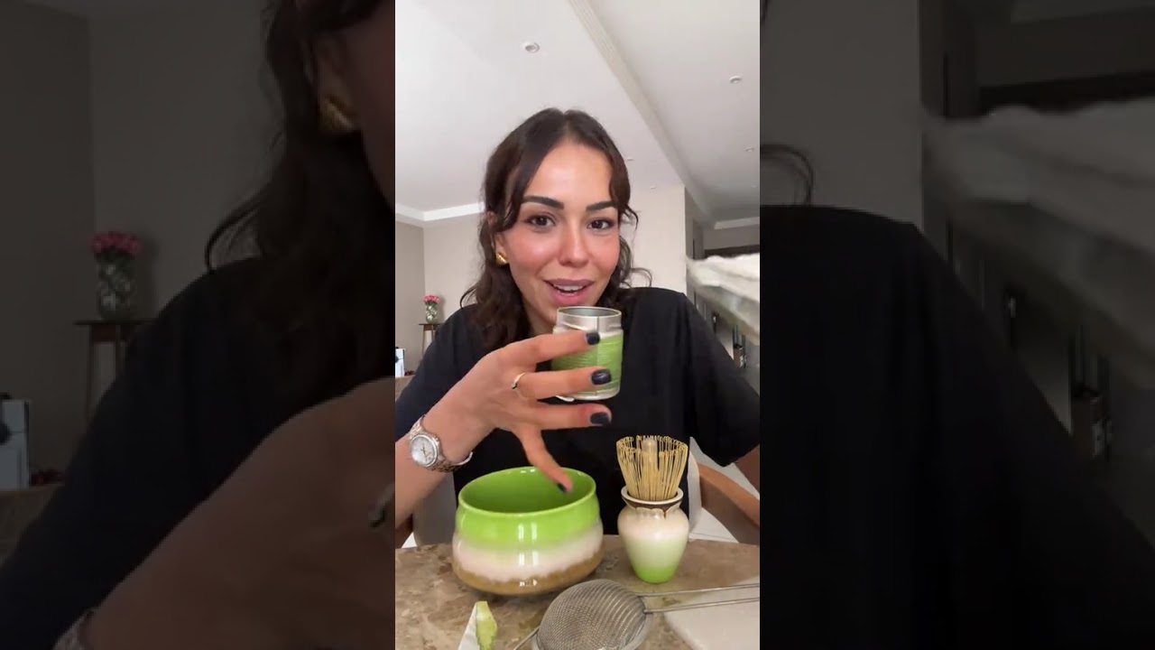 Iced matcha latte 🍵