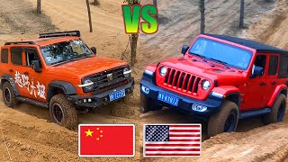 Three Exciting Matches Between Prado Vs Jeep Wrangler | Tank 300 Vs Jeep Wrangler And Pajero Vs Jeep