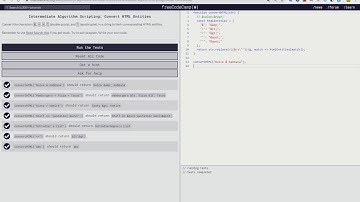 Intermediate Algorithm Scripting: Convert HTML Entities